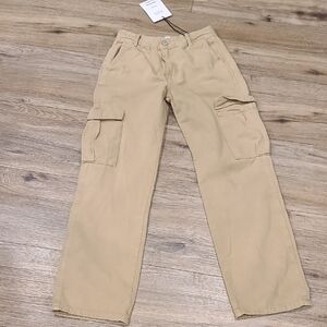 NWT Pull&Bear Womens Tan Cargo Pants Sz 4